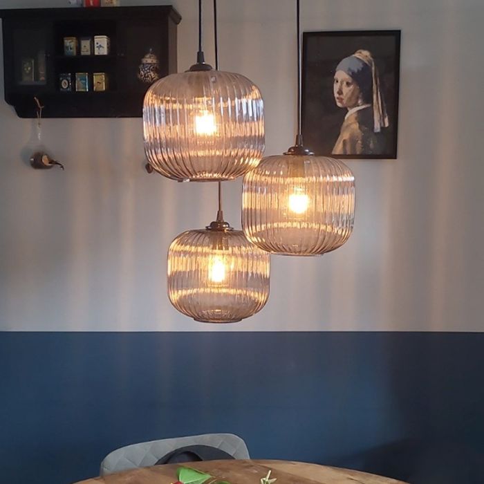 Retro lampa wisząca szara, Charlois