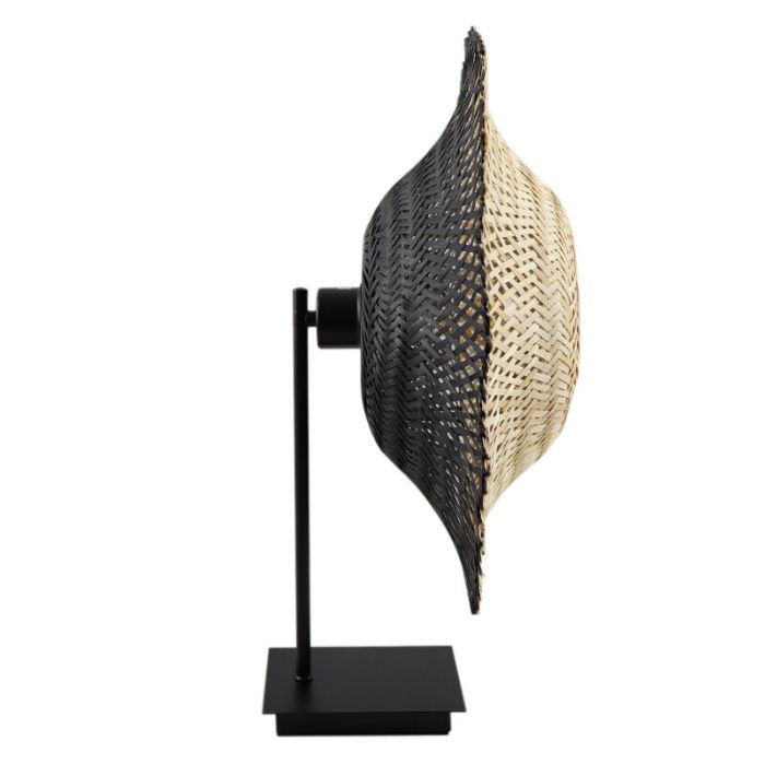Rattanowa lampa stołowa brązowa, Cordoba, z przełącznik