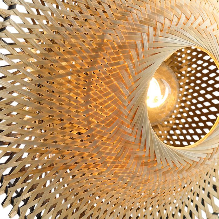 Rattanowa lampa stołowa brązowa, Cordoba, z przełącznik