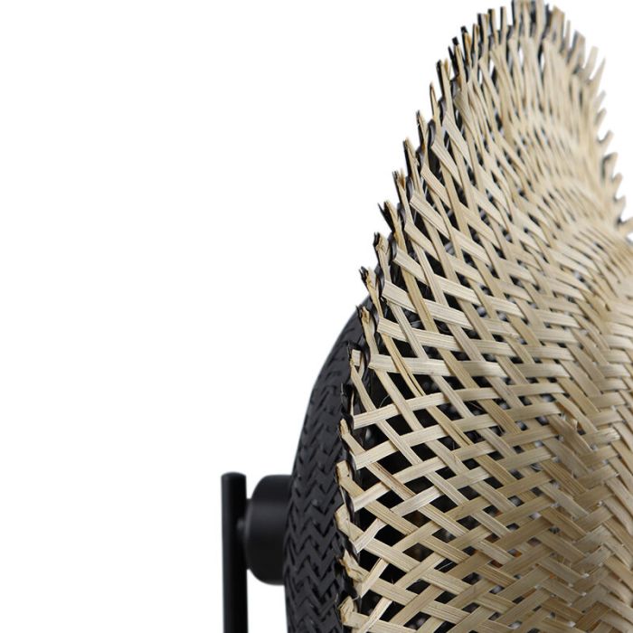 Rattanowa lampa stołowa brązowa, Cordoba, z przełącznik