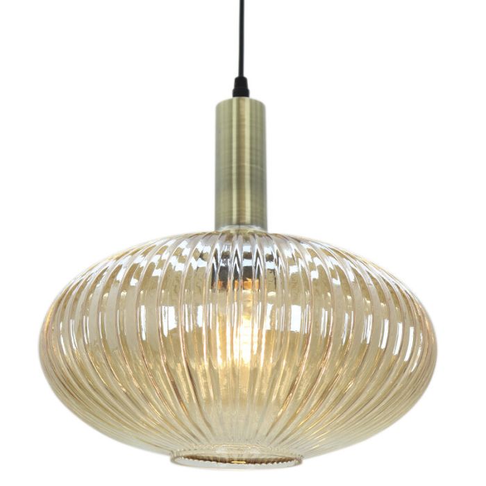 Retro lampa wiszaca bursztynowa, Charlois