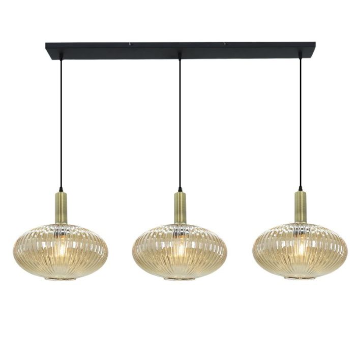 Retro lampa wiszaca bursztynowa, Charlois