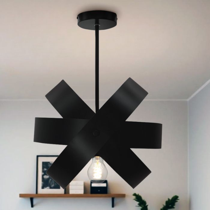 Metalowa lampa sufitowa czarna, Laury