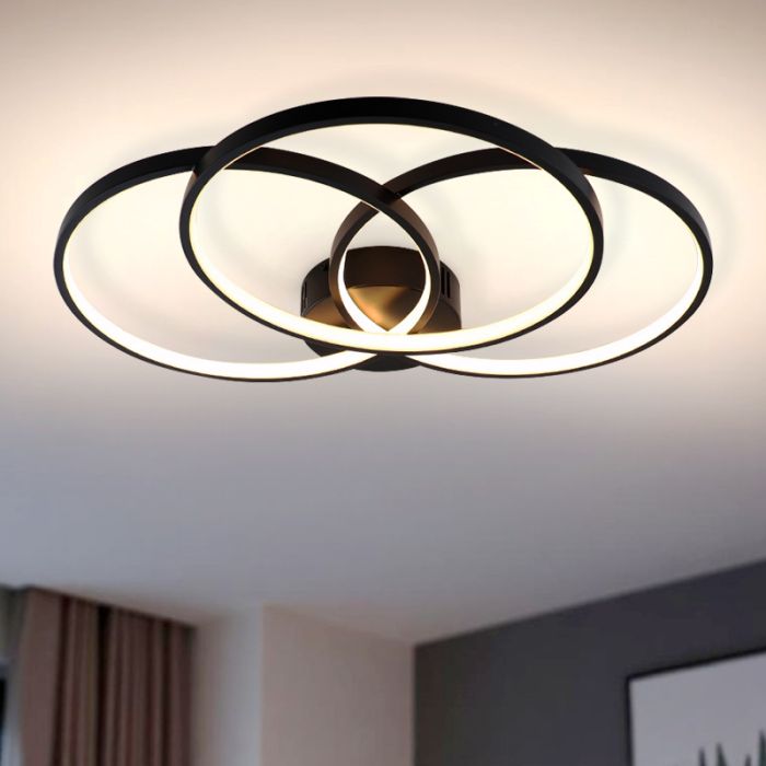 Design plafon sufitowy czarny, Giorgio, 42W, 3000K LED