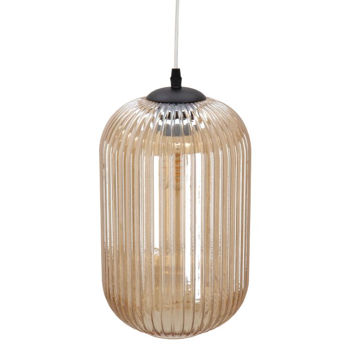 Retro lampa wiszaca bursztynowa, Charlois