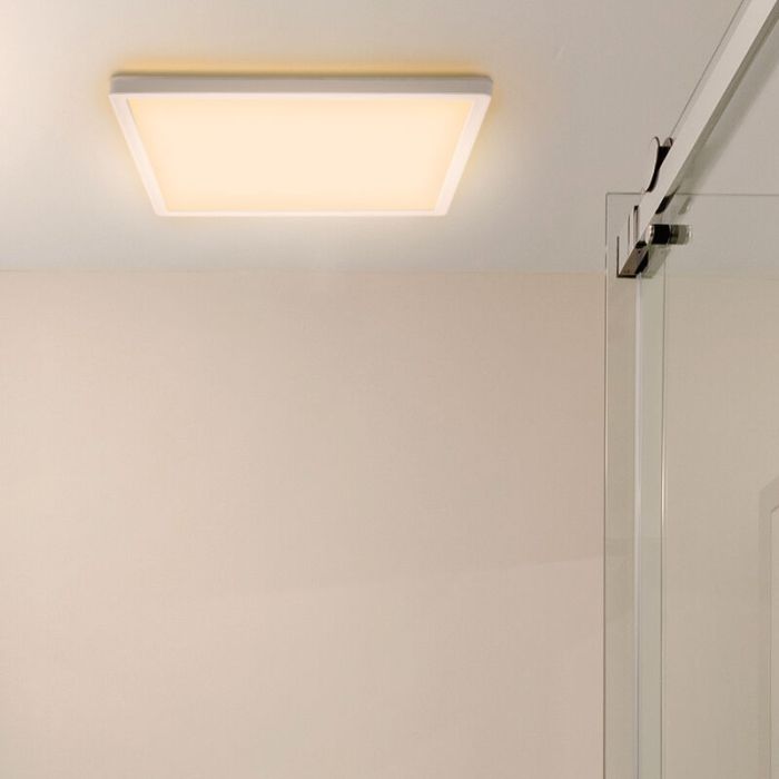 Plastikowy plafon sufitowy biały, Shona, 18W, 3000K LED, ściemniana w 3 krokach