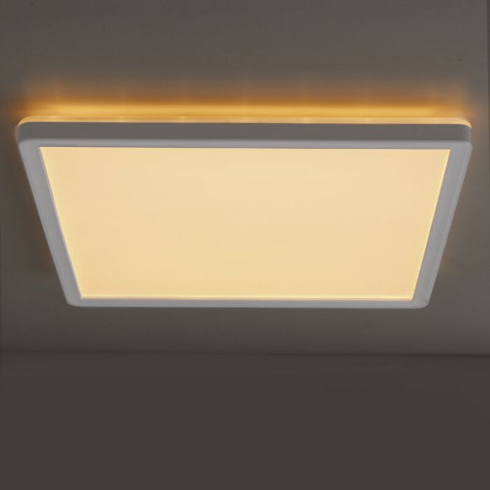 Plastikowy plafon sufitowy biały, Shona, 18W, 3000K LED, ściemniana w 3 krokach