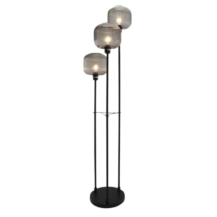 Aluminiowa lampa stojąca bez abażur czarna, Rika