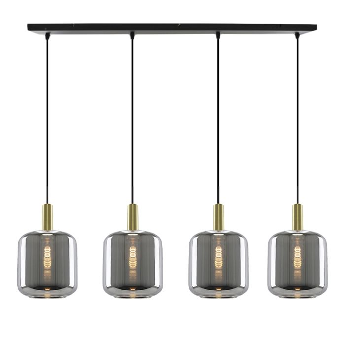 Aluminiowa lampa wisząca bez abażur złota, Rika