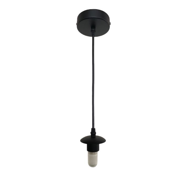 Metalowa lampa wisząca bez abażur czarna, Aafje, IP44