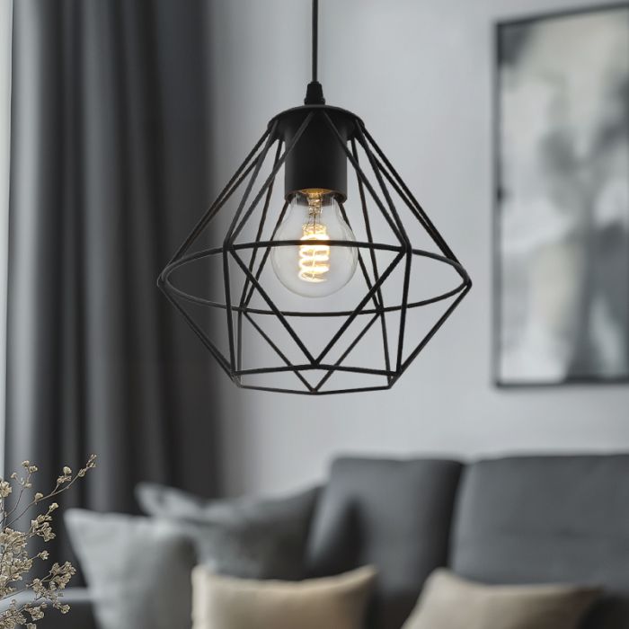 Industrialna lampa wisząca czarna, Jochem