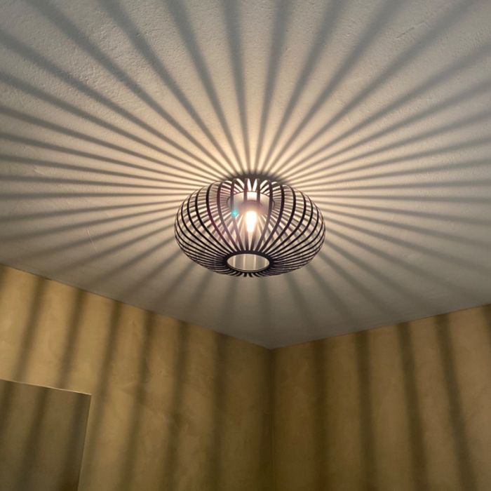 Industrialna lampa łazienkowa sufitowa czarna, Lieve, IP44