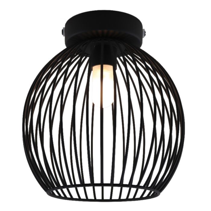 Industrialna lampa łazienkowa sufitowa czarna, Wiro, IP44