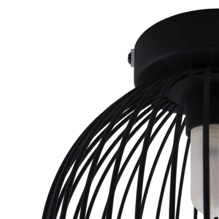 Industrialna lampa łazienkowa sufitowa czarna, Wiro, IP44