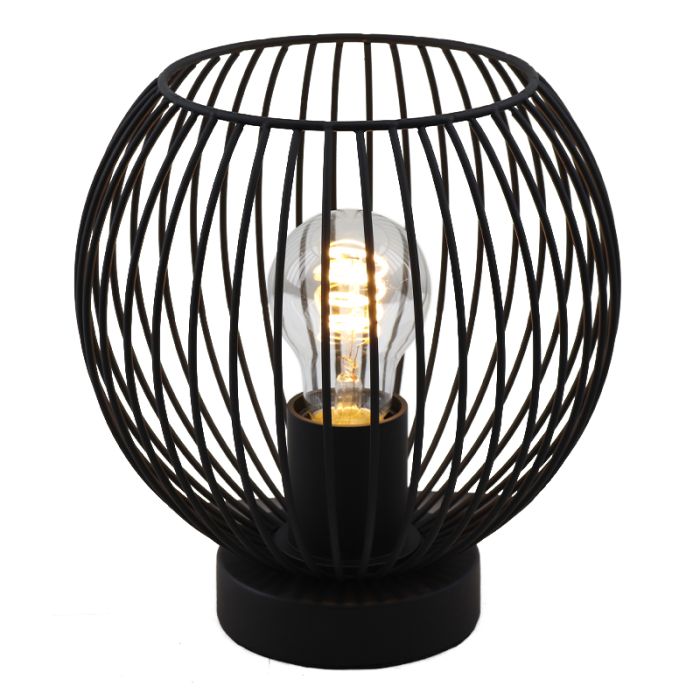 Industrialna lampa stołowa czarna, Wiro, z przełącznik