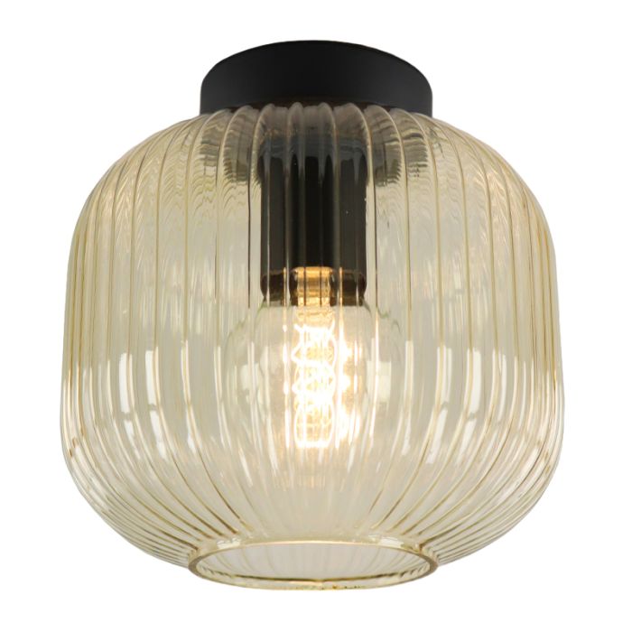 Retro lampa sufitowa bursztynowa, Charlois