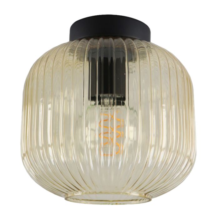 Retro lampa sufitowa bursztynowa, Charlois