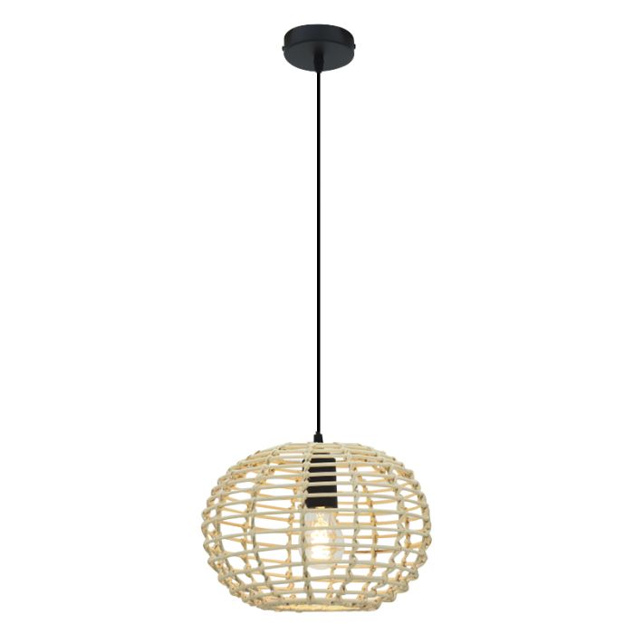 Rattanowa lampa wisząca brązowa, Roza
