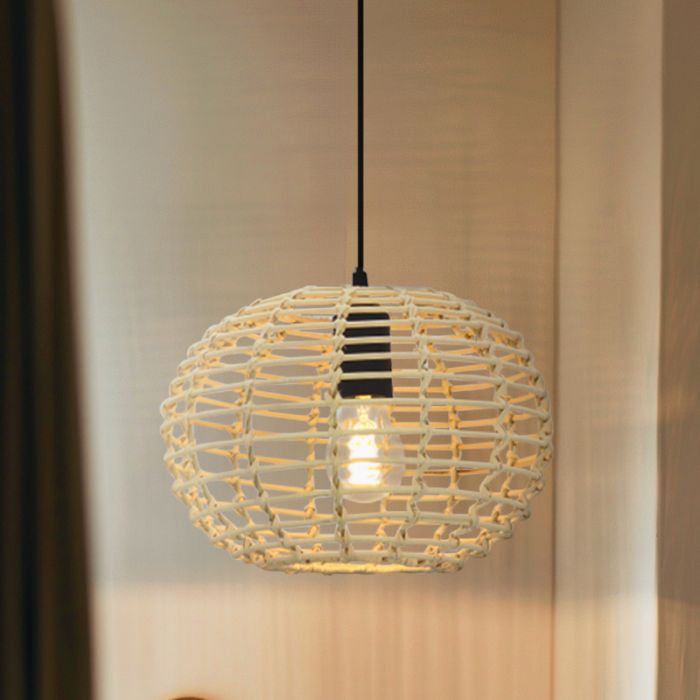 Rattanowa lampa wisząca brązowa, Roza