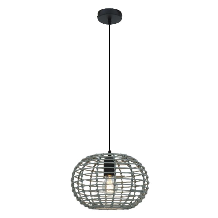 Rattanowa lampa wisząca szara, Roza