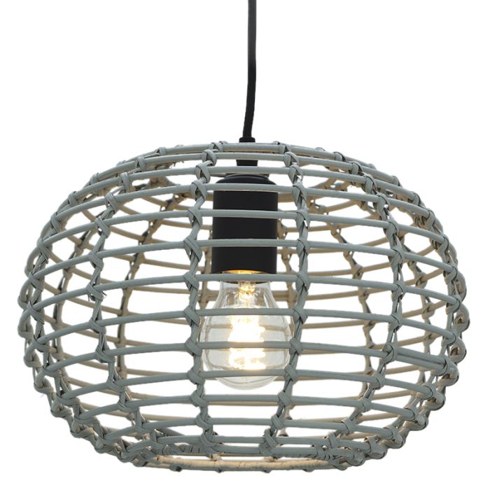 Rattanowa lampa wisząca szara, Roza