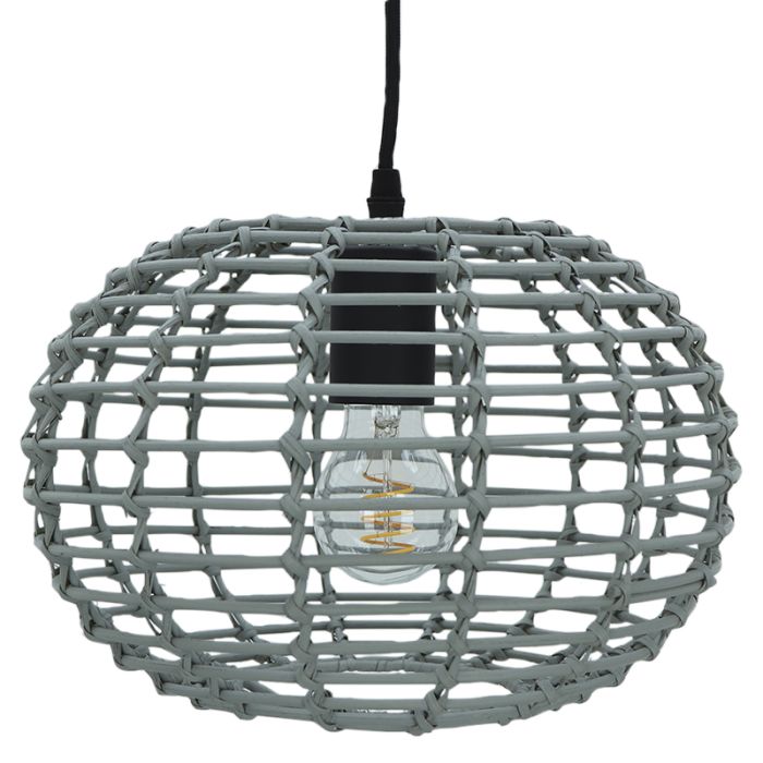 Rattanowa lampa wisząca szara, Roza