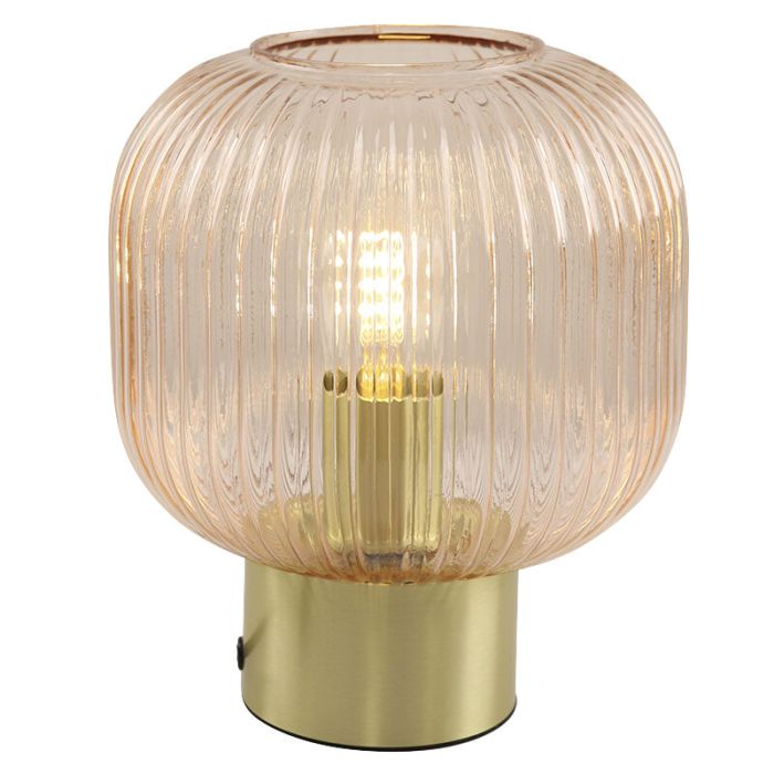 Retro lampa stołowa różowa, Charlois, z przełącznik