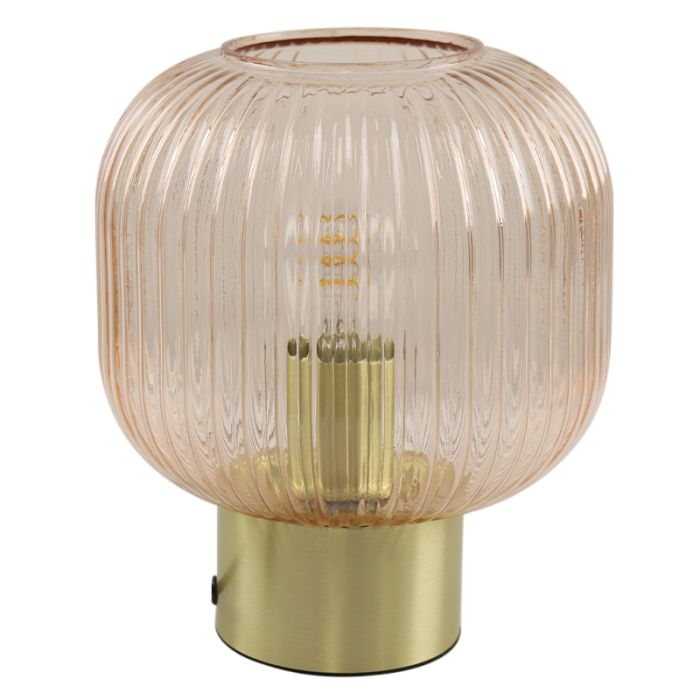 Retro lampa stołowa różowa, Charlois, z przełącznik