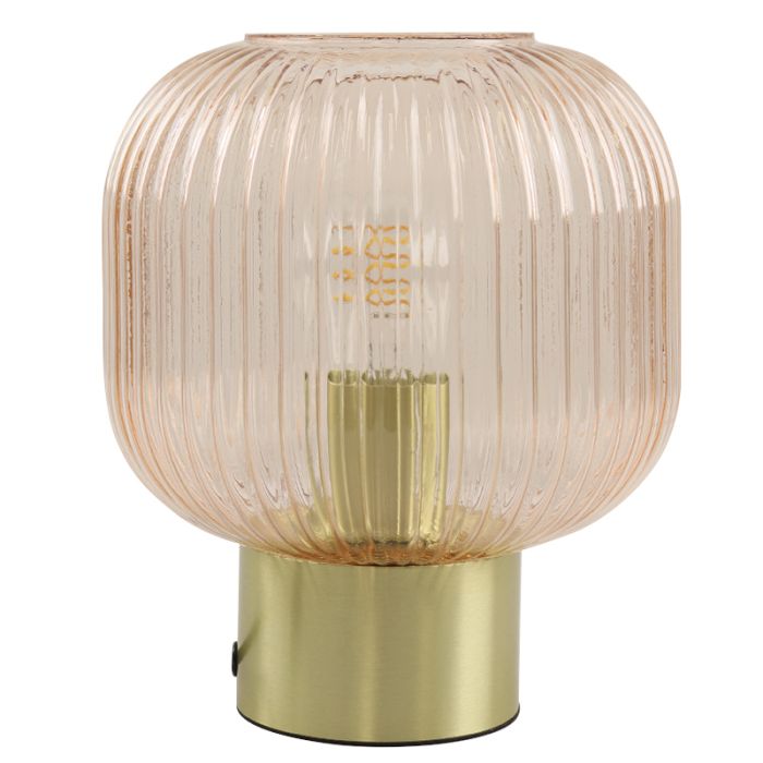 Retro lampa stołowa różowa, Charlois, z przełącznik