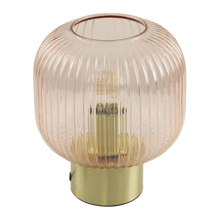 Retro lampa stołowa różowa, Charlois, z przełącznik
