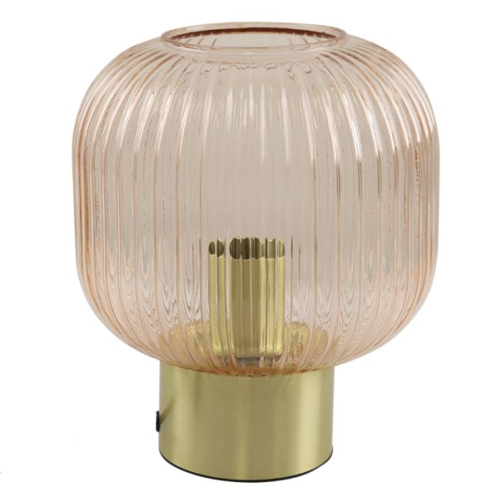 Retro lampa stołowa różowa, Charlois, z przełącznik