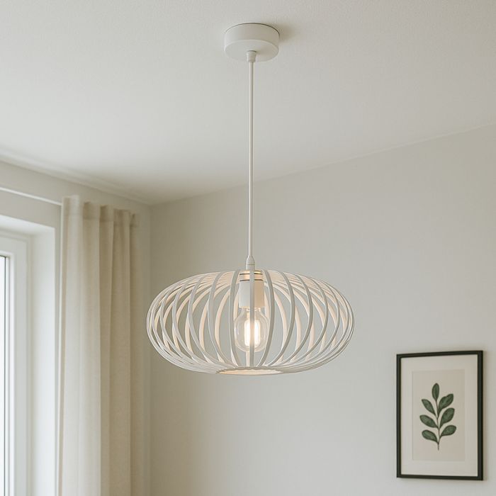 Industrialna lampa wisząca biała, Lieve