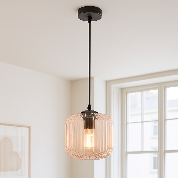Design lampa wisząca różowa, Charlois