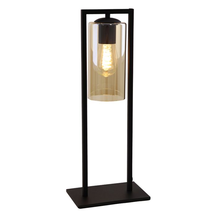Industrialna lampa stołowa czarna, Tonia, z przełącznik