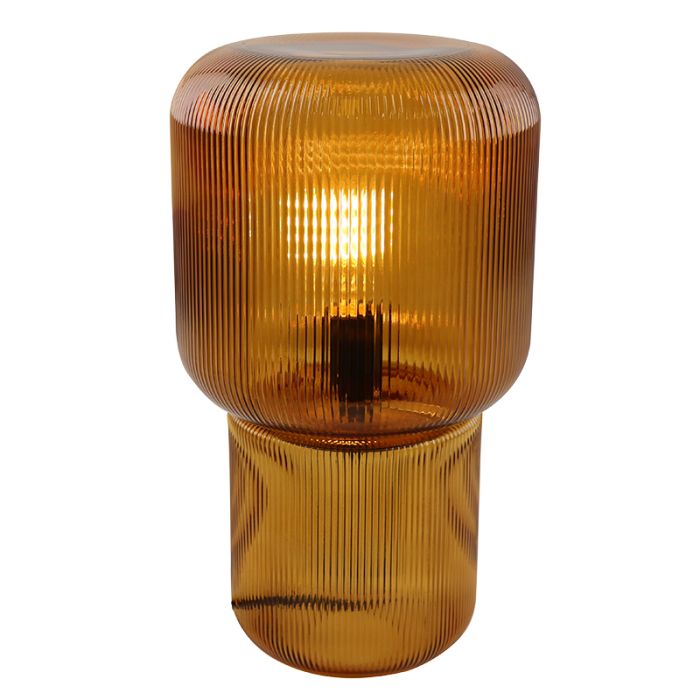 Design lampa stołowa brązowa, Chelsea, z przełącznik
