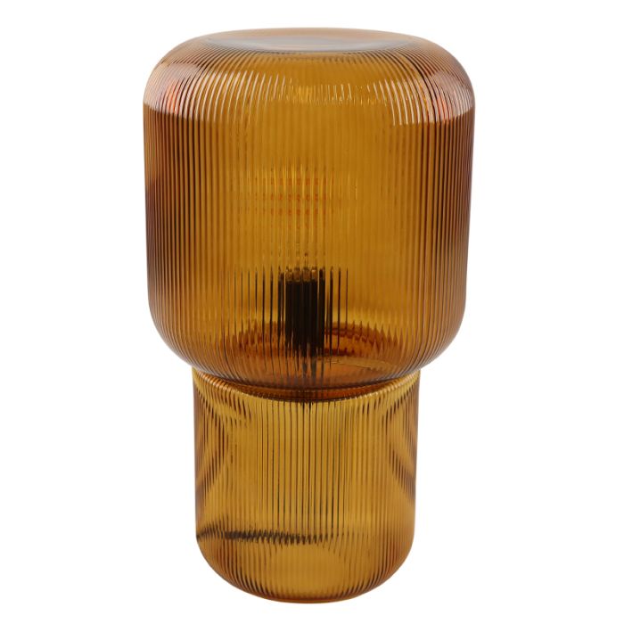Design lampa stołowa brązowa, Chelsea, z przełącznik