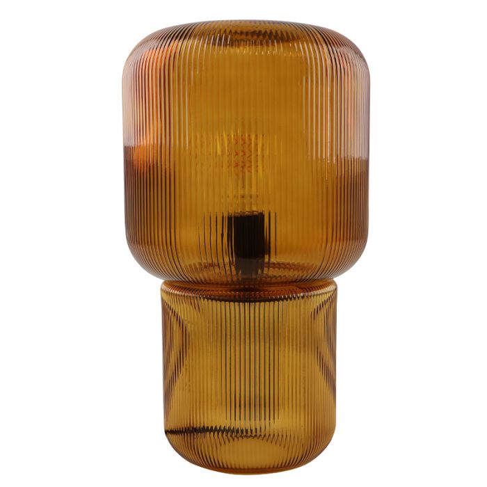 Design lampa stołowa brązowa, Chelsea, z przełącznik