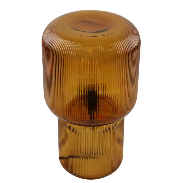 Design lampa stołowa brązowa, Chelsea, z przełącznik