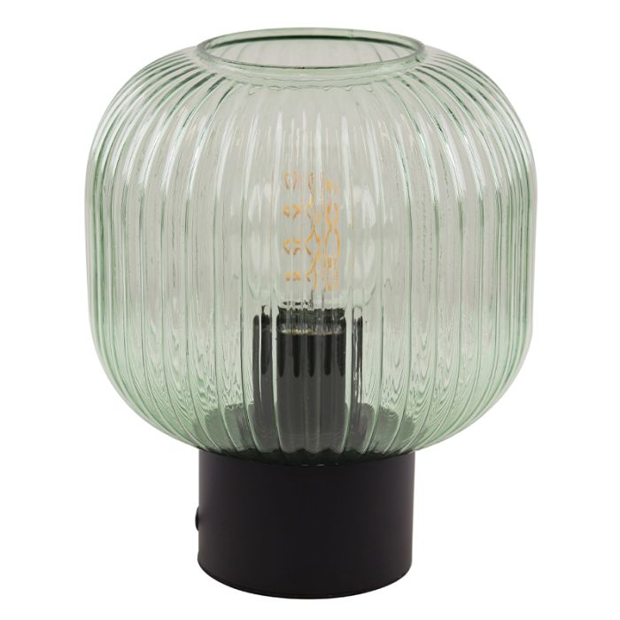 Design lampa stołowa zielona, Charlois, z przełącznik