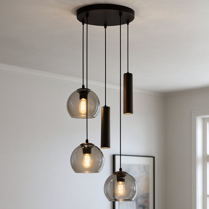 Nowoczesna lampa wisząca czarna, Gianni