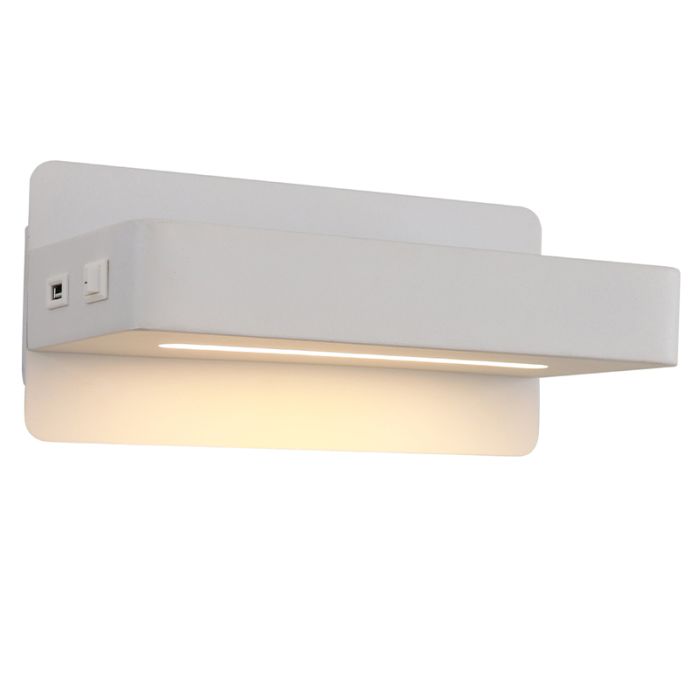 Nowoczesny kinkiet biały, Gregor, 10W, 3000K LED, z przełącznik