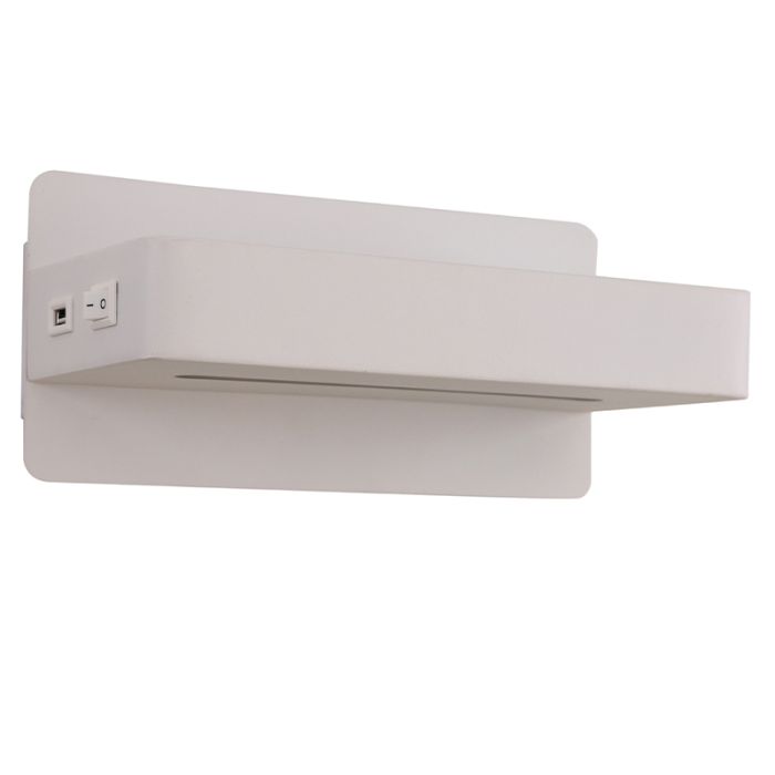 Nowoczesny kinkiet biały, Gregor, 10W, 3000K LED, z przełącznik