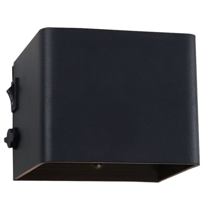Ładowalny kinkiet up down czarny, Dion, 1W, 2700K LED, IP44, czujnik ruchu