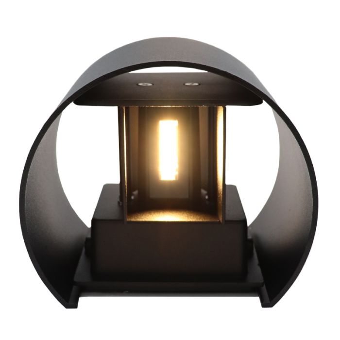 Nowoczesny inteligentny kinkiet czarny, Dion, 6W, RGBW LED, IP65