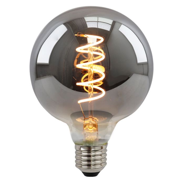 Ściemnialna żarówka LED Olucia E27, Tuelo, G95, 4w, przydymione szkło, 2200k