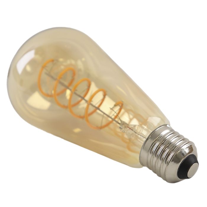 Olucia żarówka Edisona LED E27 ściemnialna Tuelo, bursztyn, 4W, 2200K