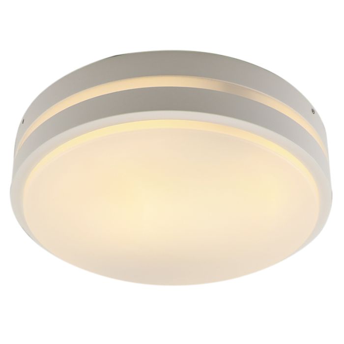 Plastikowa zewnętrzna lampa sufitowa z czujnikiem ruchu biała, James, IP54