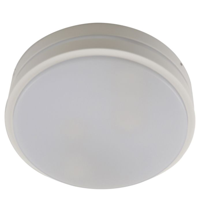 Plastikowa zewnętrzna lampa sufitowa z czujnikiem ruchu biała, James, IP54