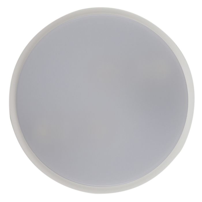 Plastikowa zewnętrzna lampa sufitowa z czujnikiem ruchu biała, James, IP54