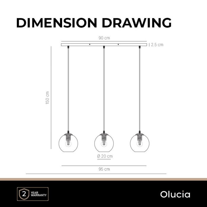 Design lampa wisząca bursztynowa, Giada